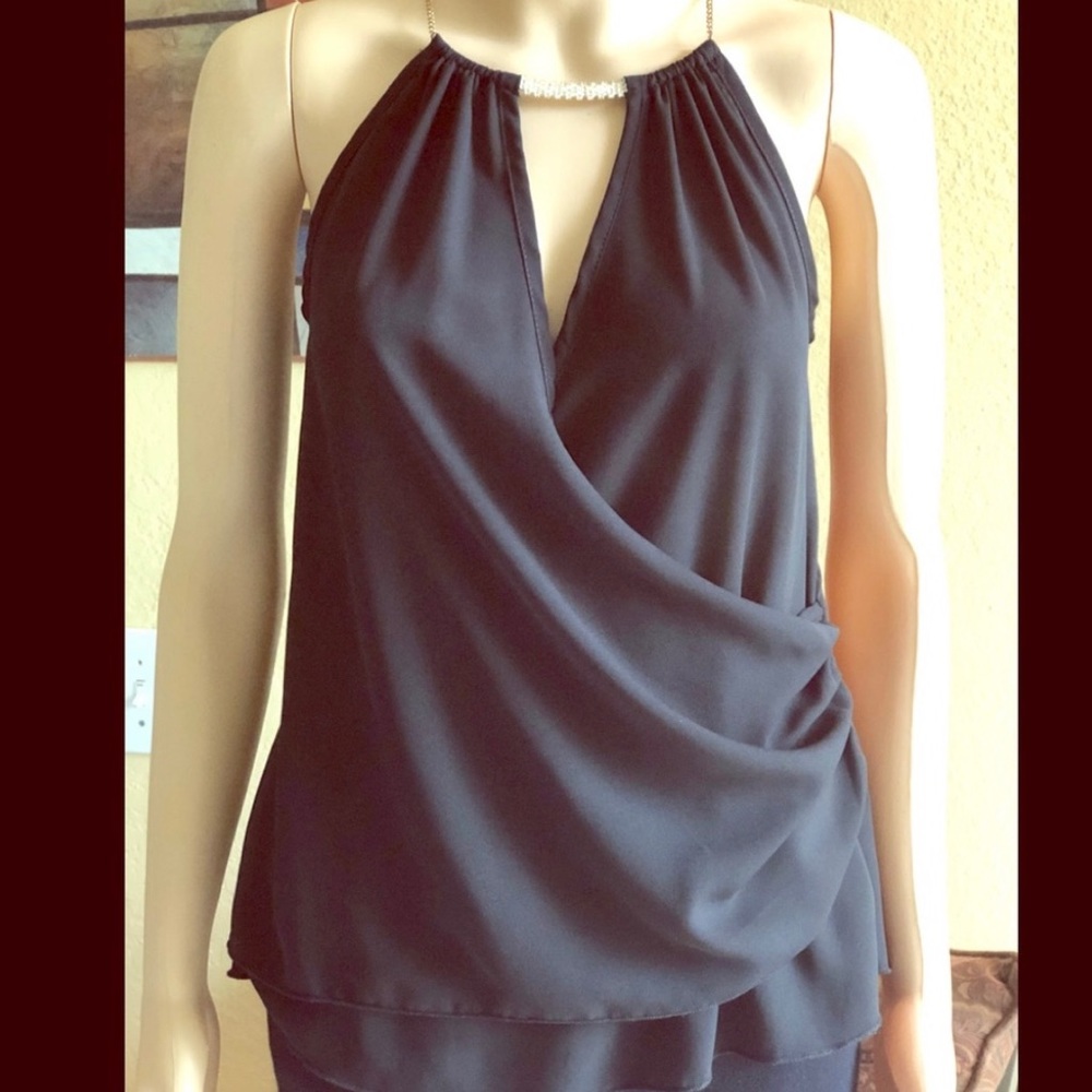 VIVACE halter blouse with chain straps